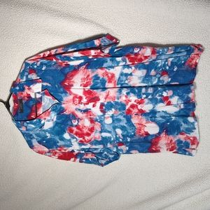 Mens XXL No Boundaries short sleeve tie-die button down shirt